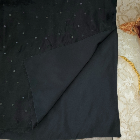 GIORGIO ARMANI BLACK LONG SILK SEQUIN MAXI SKIRT WITH SLIT - Picture 12 of 14